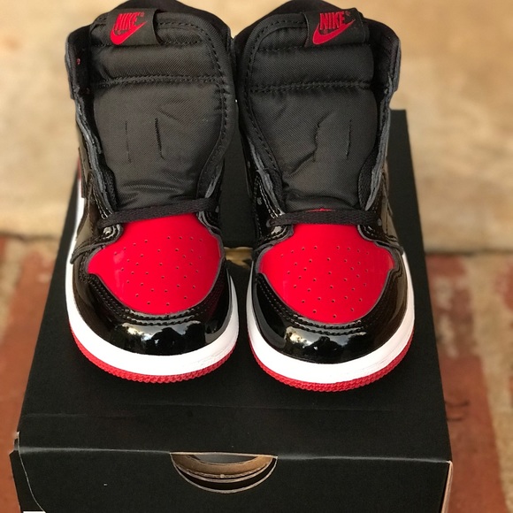 Air Jordan Retro 1 Patent Bred / Banned Reimagined TD Size 9C - Picture 3 of 9